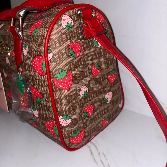 Juicy Couture Strawberry Satchel Freshly Picked Chestnut Brown Red - Picture 5 of 9